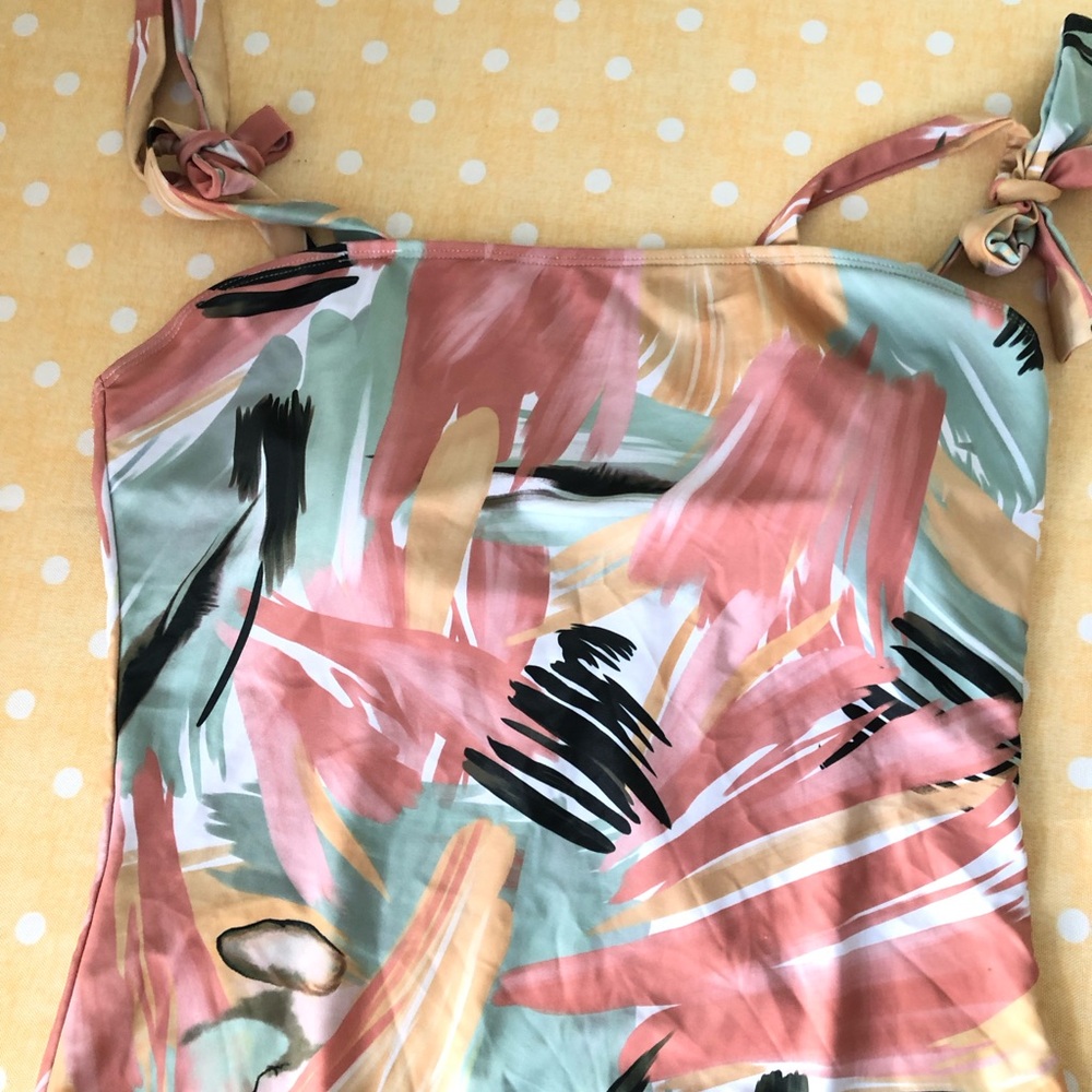 One piece Pink Abstract Swimsuit XL - Picture 8 of 10